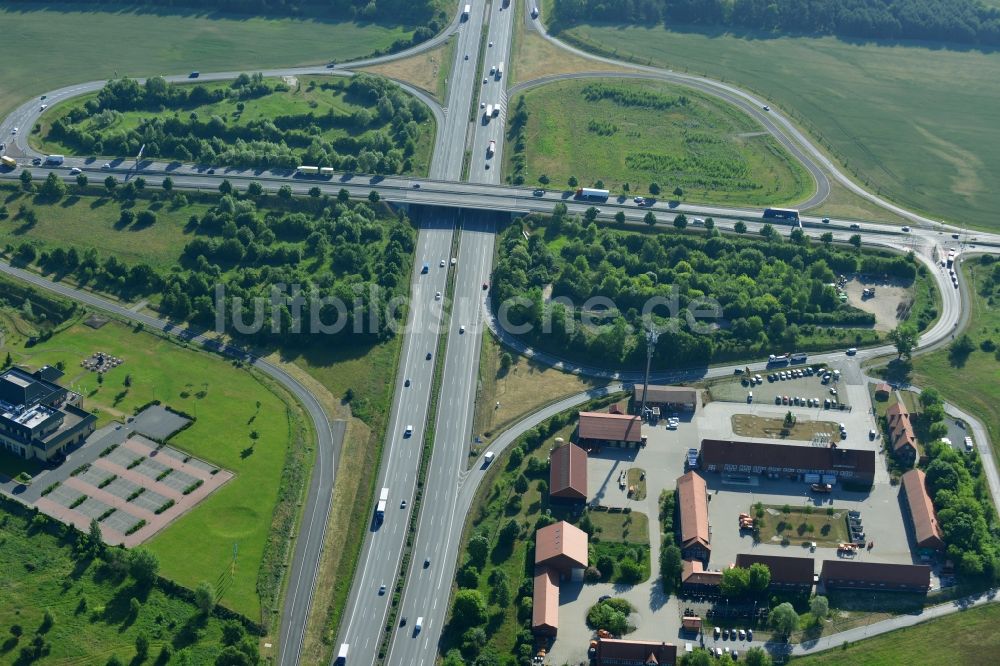 Rangsdorf aus der Vogelperspektive: Betriebshof der Autobahnmeisterei Rangsdorf in Rangsdorf im Bundesland Brandenburg