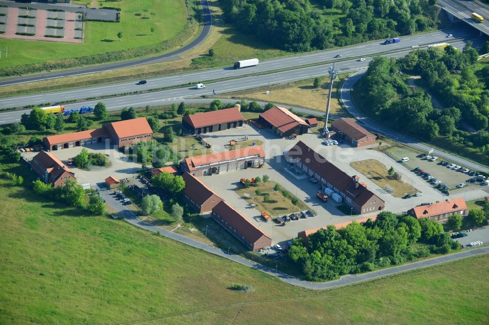 Rangsdorf von oben - Betriebshof der Autobahnmeisterei Rangsdorf in Rangsdorf im Bundesland Brandenburg