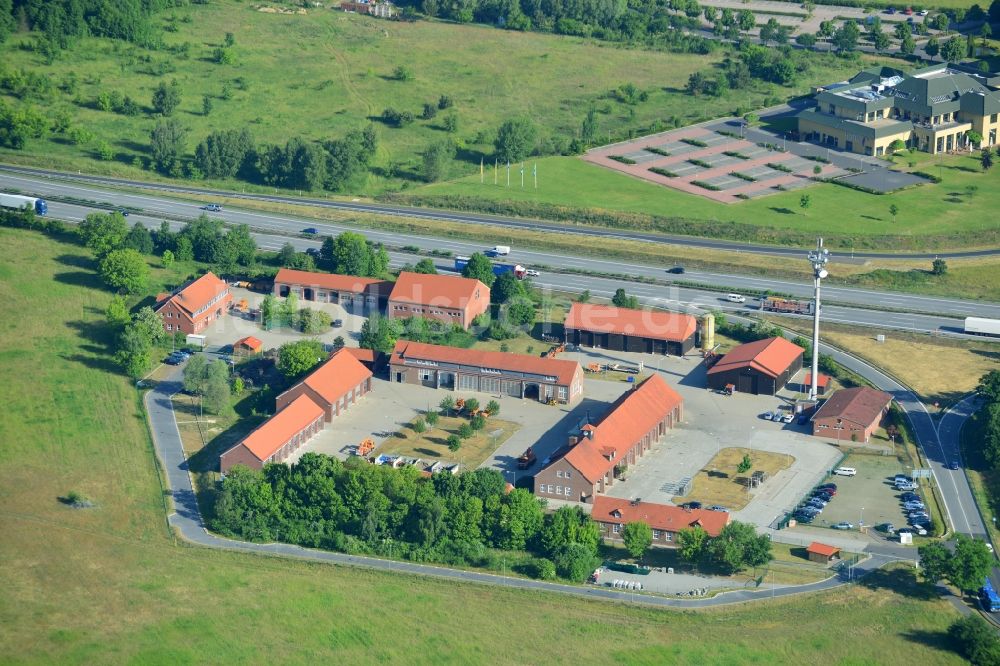 Rangsdorf von oben - Betriebshof der Autobahnmeisterei Rangsdorf in Rangsdorf im Bundesland Brandenburg