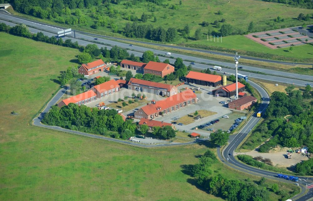 Rangsdorf aus der Vogelperspektive: Betriebshof der Autobahnmeisterei Rangsdorf in Rangsdorf im Bundesland Brandenburg