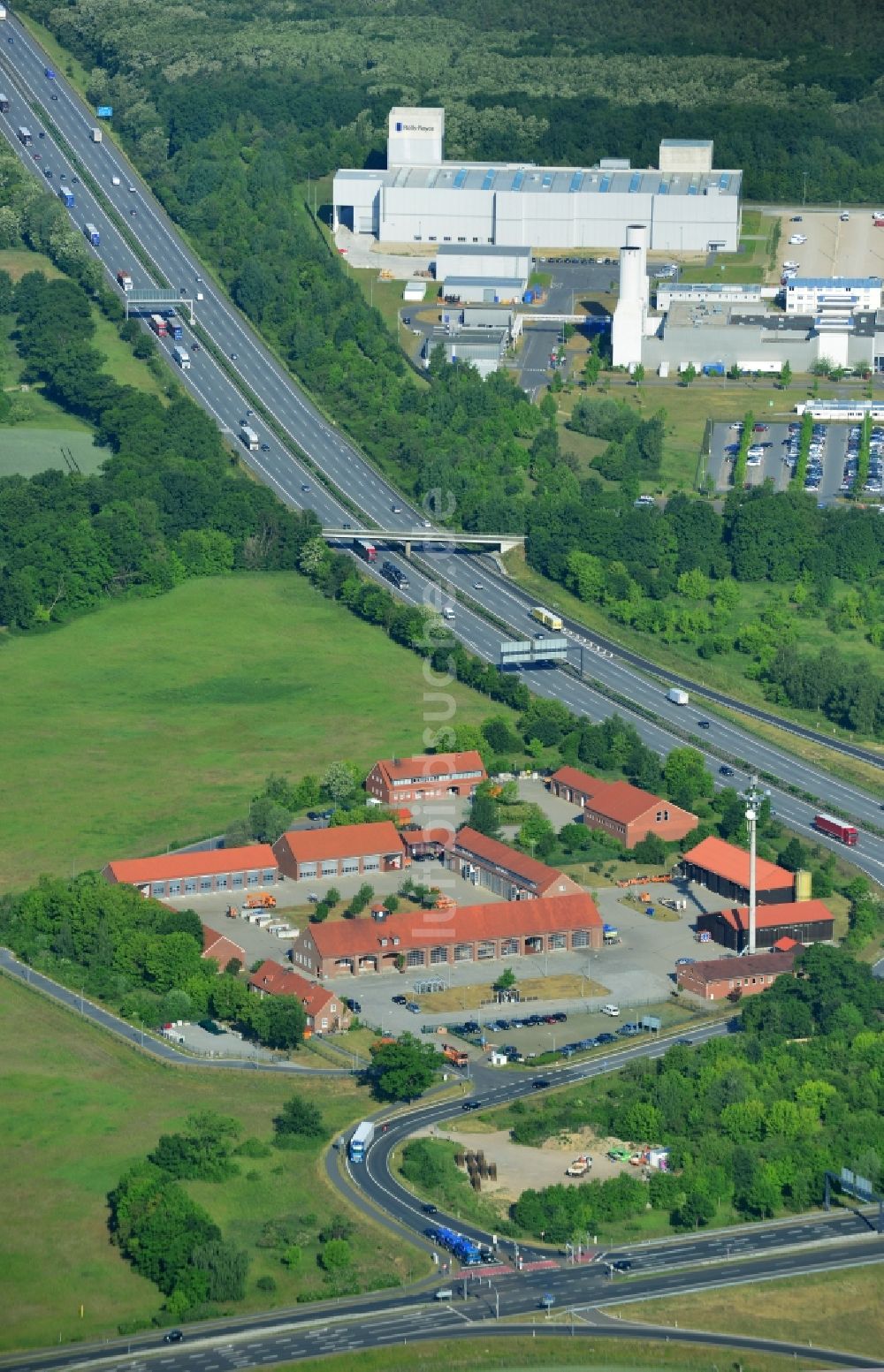 Luftaufnahme Rangsdorf - Betriebshof der Autobahnmeisterei Rangsdorf in Rangsdorf im Bundesland Brandenburg