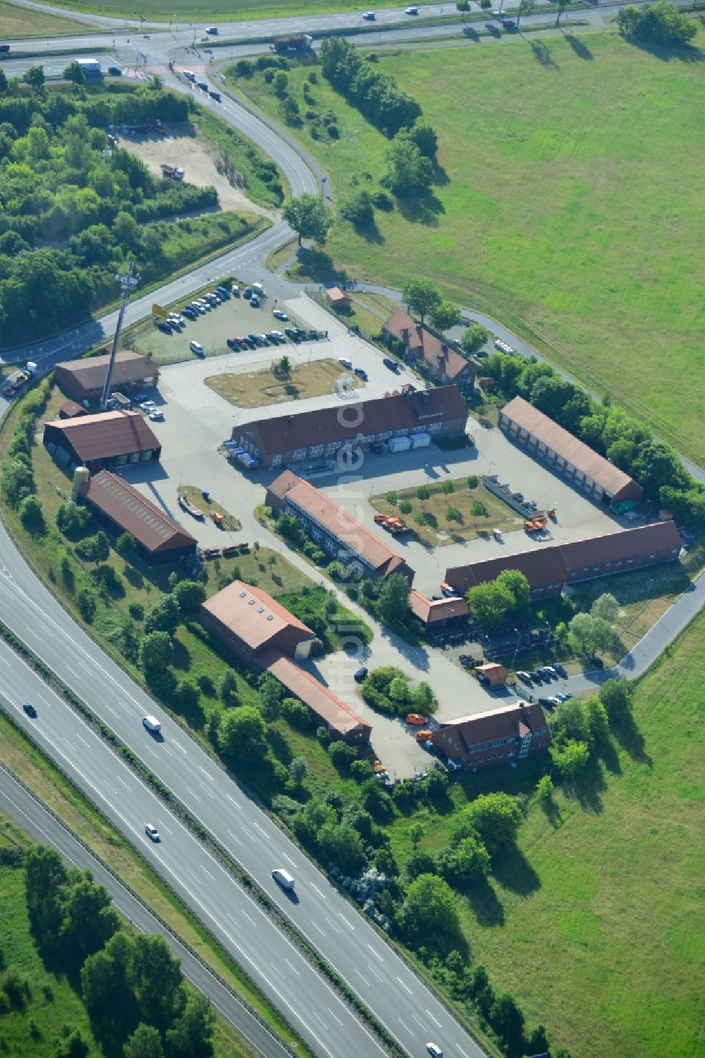 Luftaufnahme Rangsdorf - Betriebshof der Autobahnmeisterei Rangsdorf in Rangsdorf im Bundesland Brandenburg