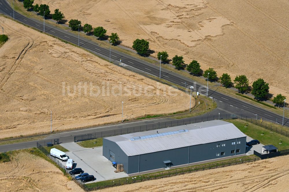 Luftaufnahme Delitzsch - Betriebshof der BioVersal Deutschland GmbH in Delitzsch im Bundesland Sachsen, Deutschland