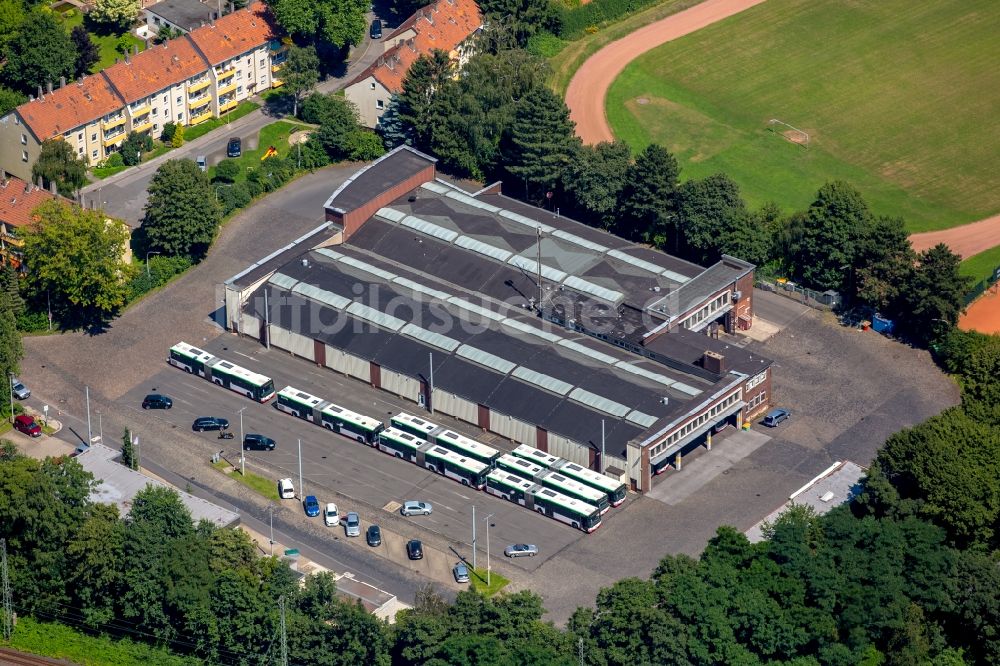 Witten von oben - Betriebshof der Bus- Verkehrsbetriebe in Witten im Bundesland Nordrhein-Westfalen