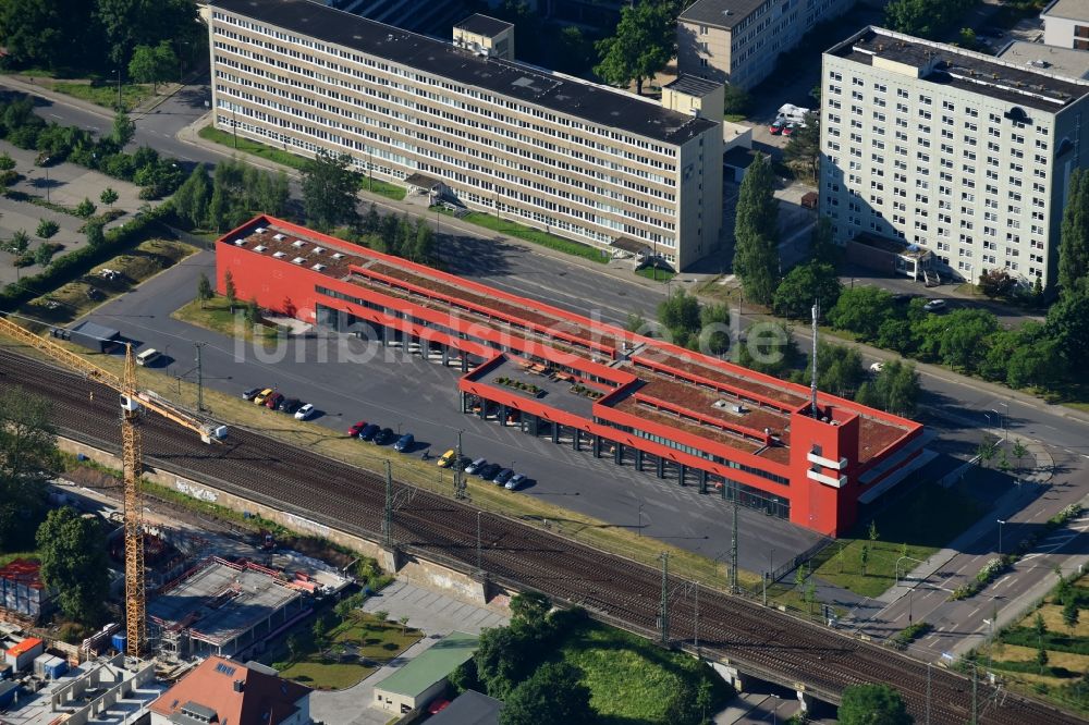 Luftaufnahme Dresden - Betriebshof der Feuerwehr in Dresden im Bundesland Sachsen, Deutschland