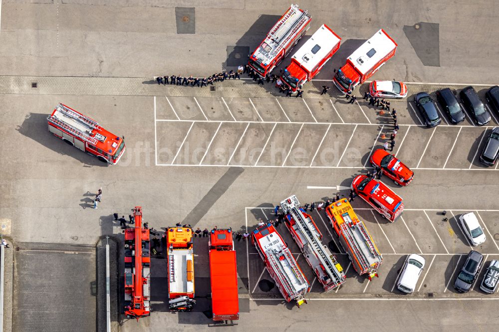 Essen aus der Vogelperspektive: Betriebshof der Feuerwehr in Essen im Bundesland Nordrhein-Westfalen