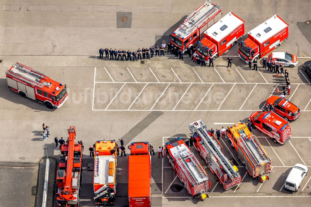 Essen aus der Vogelperspektive: Betriebshof der Feuerwehr in Essen im Bundesland Nordrhein-Westfalen - NRW, Deutschland