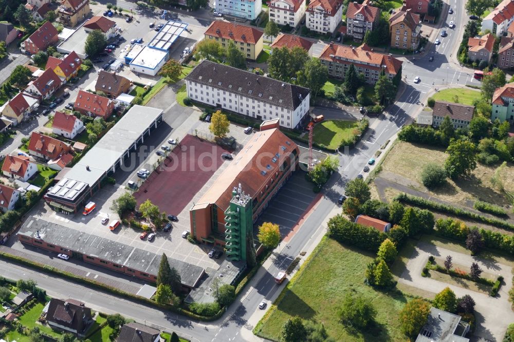 Göttingen aus der Vogelperspektive: Betriebshof der Feuerwehr in Göttingen im Bundesland Niedersachsen