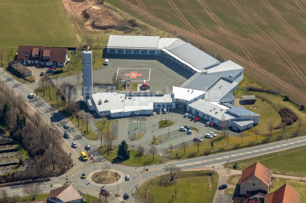 Luftbild Korbach - Betriebshof der Feuerwehr in Korbach im Bundesland Hessen, Deutschland