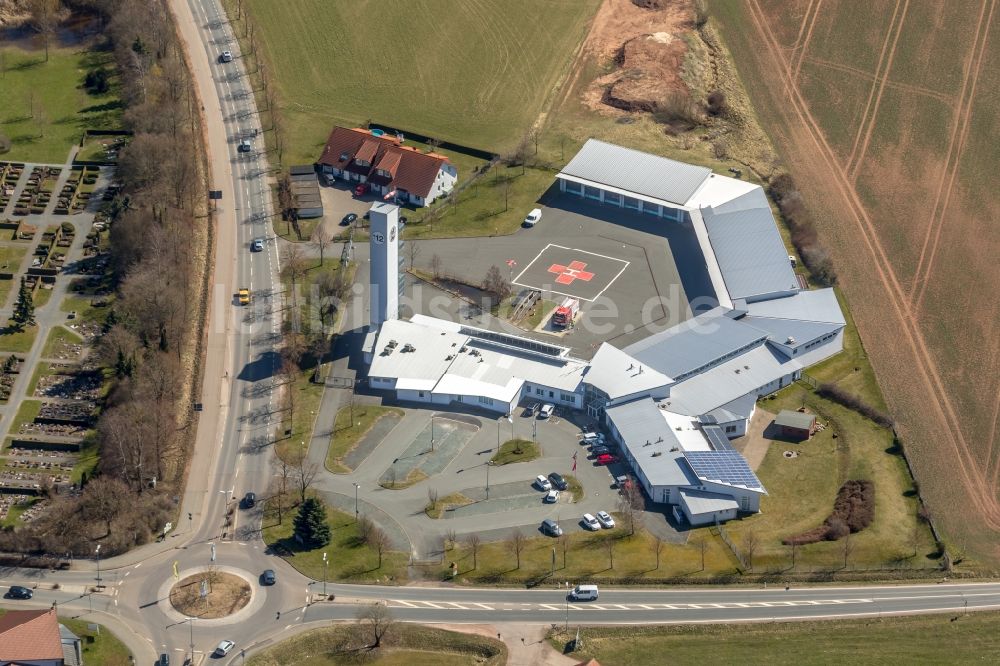 Korbach von oben - Betriebshof der Feuerwehr in Korbach im Bundesland Hessen, Deutschland