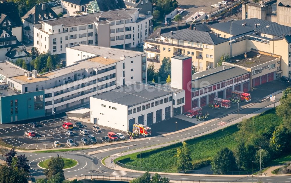 Luftaufnahme Meschede - Betriebshof der Feuerwehr in Meschede im Bundesland Nordrhein-Westfalen