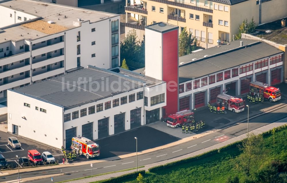 Luftaufnahme Meschede - Betriebshof der Feuerwehr in Meschede im Bundesland Nordrhein-Westfalen