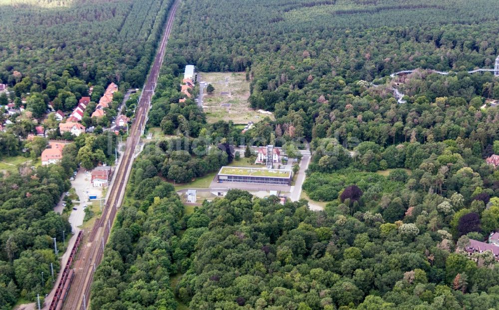 Beelitz-Heilstätten von oben - Betriebshof der Feuerwehrwache in Beelitz-Heilstätten im Bundesland Brandenburg, Deutschland