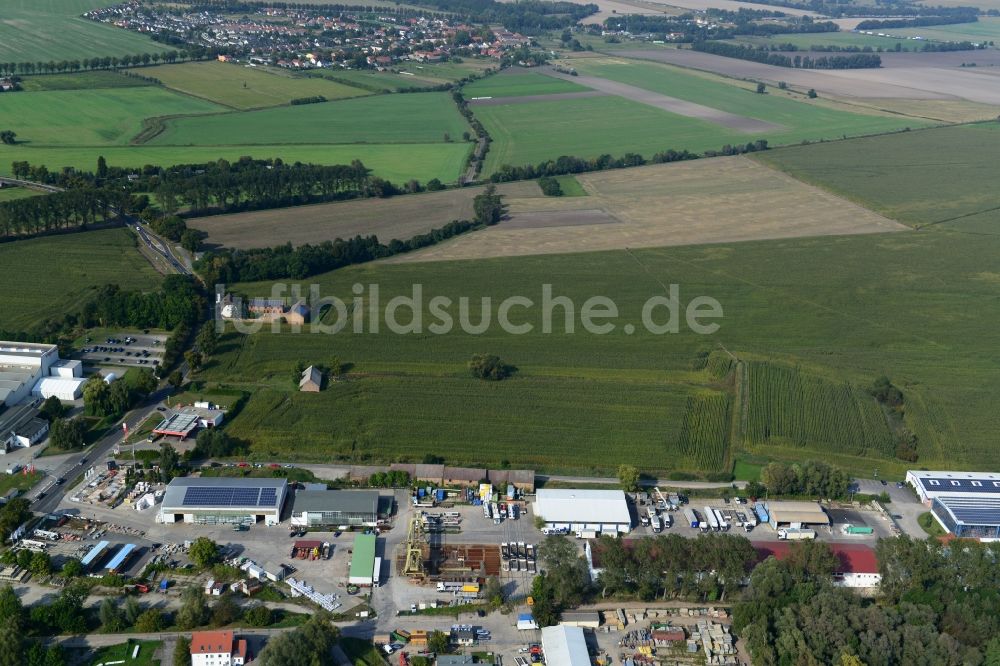 Luftaufnahme Mittenwalde - Betriebshof mit Firmensitz der GAAC Commerz GmbH im Gewerbegebiet Mittenwalde im Bundesland Brandenburg