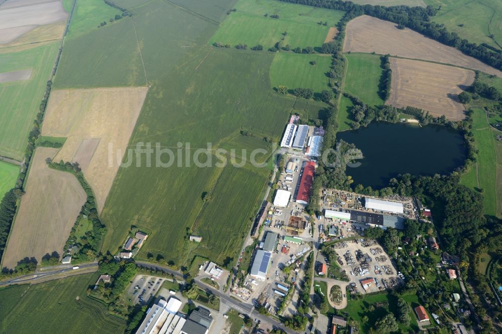 Mittenwalde von oben - Betriebshof mit Firmensitz der GAAC Commerz GmbH im Gewerbegebiet Mittenwalde im Bundesland Brandenburg