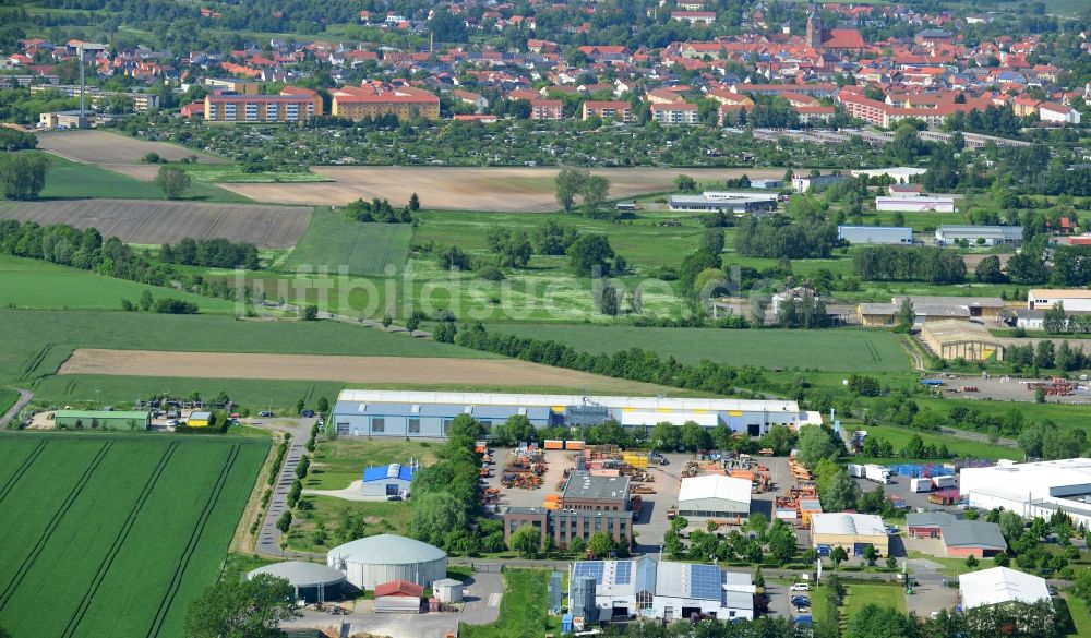 Osterburg von oben - Betriebshof der Ost Bau GmbH GmbH Am Schaugraben in Osterburg in der Altmark im Bundesland Sachsen-Anhalt