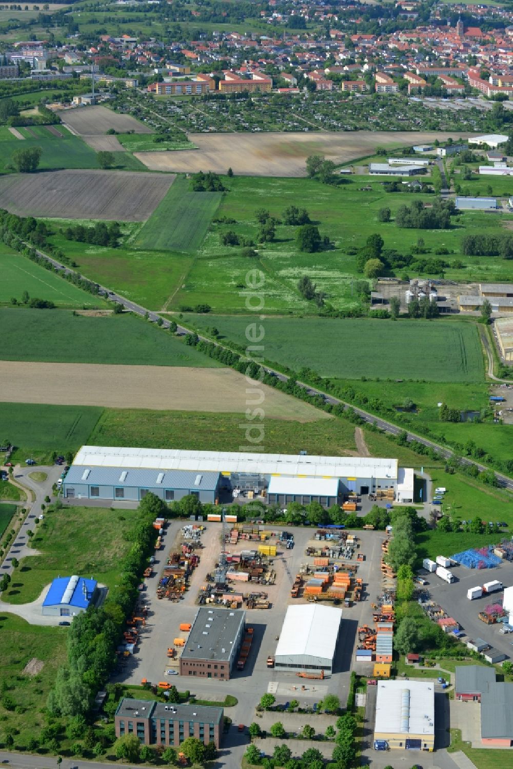 Luftaufnahme Osterburg - Betriebshof der Ost Bau GmbH GmbH Am Schaugraben in Osterburg in der Altmark im Bundesland Sachsen-Anhalt