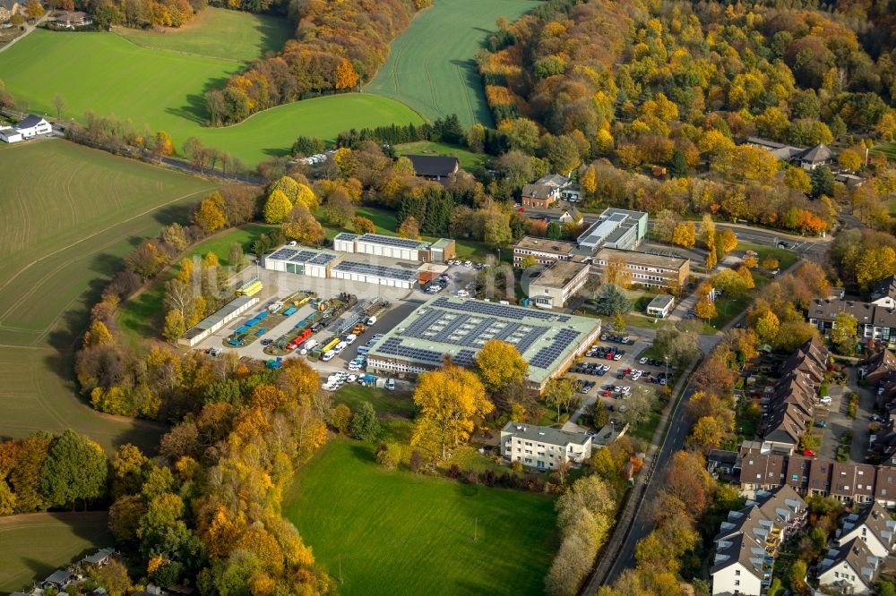 Velbert von oben - Betriebshof Stadtwerke Velbert in Velbert im Bundesland Nordrhein-Westfalen, Deutschland