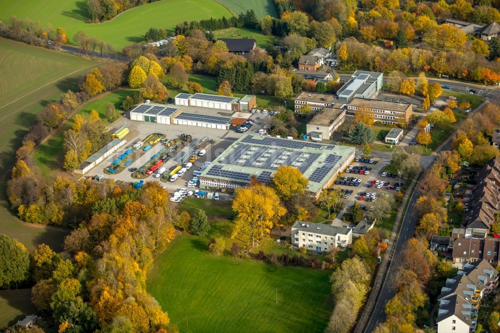 Velbert aus der Vogelperspektive: Betriebshof Stadtwerke Velbert in Velbert im Bundesland Nordrhein-Westfalen, Deutschland