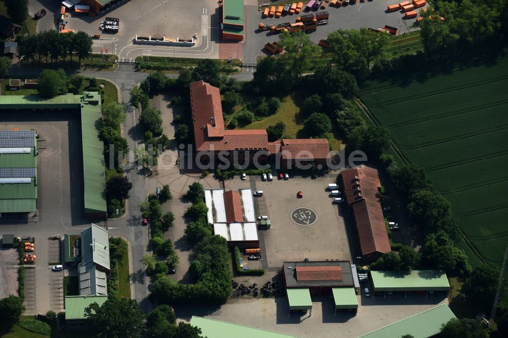 Bad Segeberg aus der Vogelperspektive: Betriebshof der WZV Wege-Zweckverband der Gemeinden des Kreises Segeberg Am Wasserwerk in Bad Segeberg im Bundesland Schleswig-Holstein