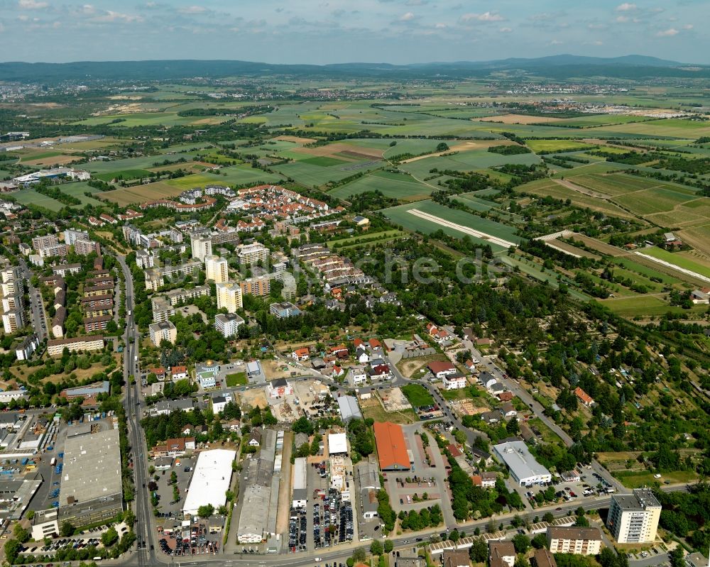 Luftbild Wiesbaden - Bezirksansicht von Mainz-Kastel in Wiesbaden im Bundesland Hessen