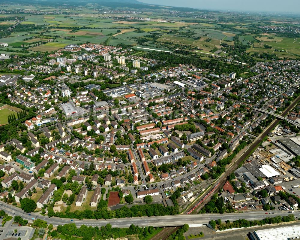 Wiesbaden aus der Vogelperspektive: Bezirksansicht von Mainz-Kostheim in Wiesbaden im Bundesland Hessen