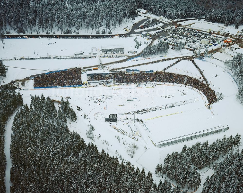 Luftaufnahme Oberhof - Biathlon-Weltmeisterschaften im thüringischen Oberhof