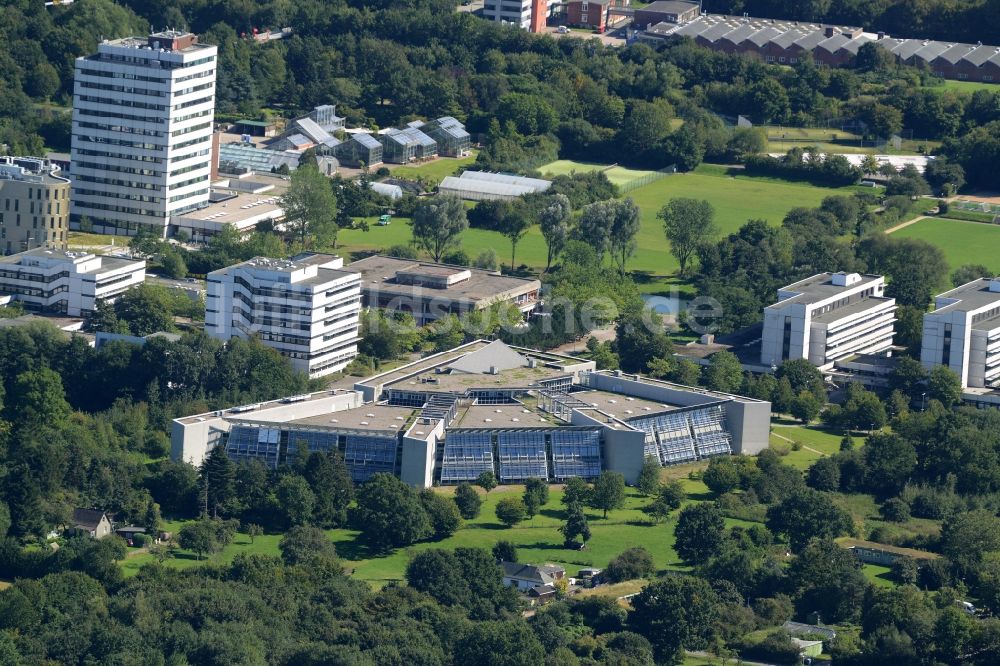 Kiel von oben - Bibliotheks- Gebäude der Christian-Albrechts-Universität zu Kiel im Bundesland Schleswig-Holstein