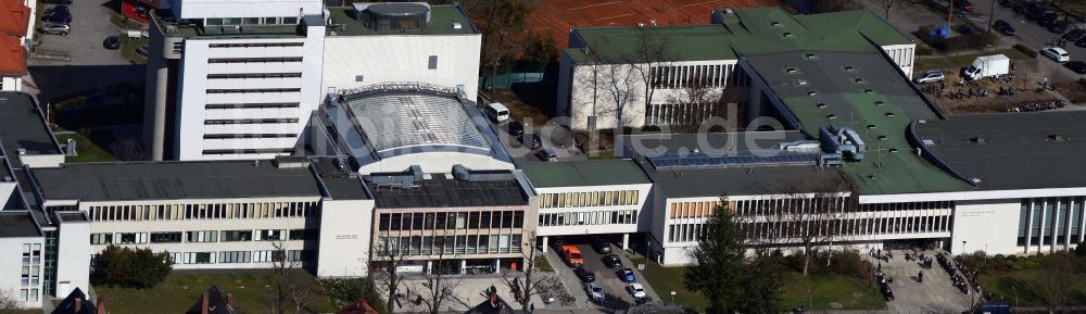 Luftbild Berlin - Bibliotheks- Gebäude der Freie Universität Berlin - Universitätsbibliothek an der Garystraße im Ortsteil Dahlem in Berlin