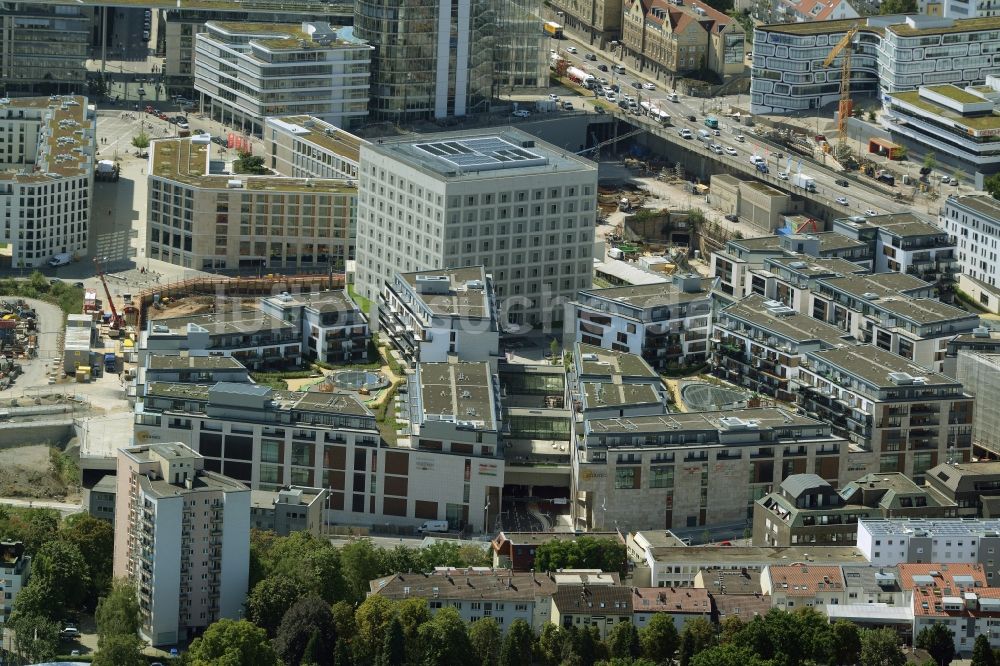 Luftbild Stuttgart - Bibliotheks- Gebäude der Stadtbibliothek am Mailänder Platz in Stuttgart im Bundesland Baden-Württemberg