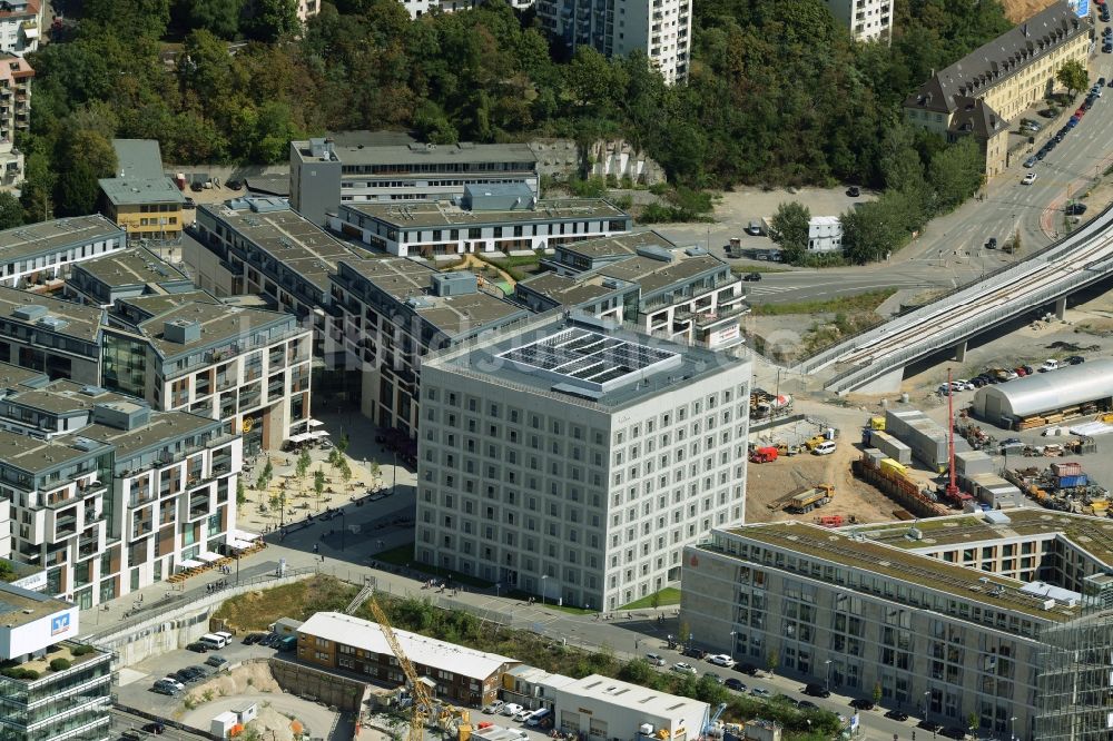 Luftbild Stuttgart - Bibliotheks- Gebäude der Stadtbibliothek am Mailänder Platz in Stuttgart im Bundesland Baden-Württemberg