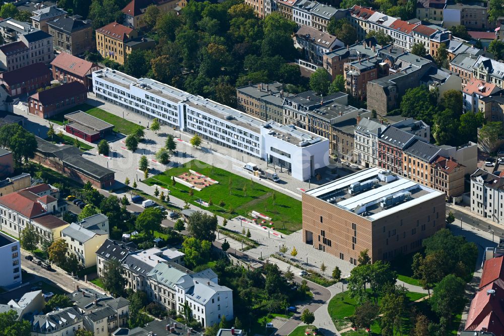 Luftaufnahme Halle (Saale) - Bibliotheks- Gebäude der Universitäts- und Landesbibliothek in Halle (Saale) im Bundesland Sachsen-Anhalt, Deutschland