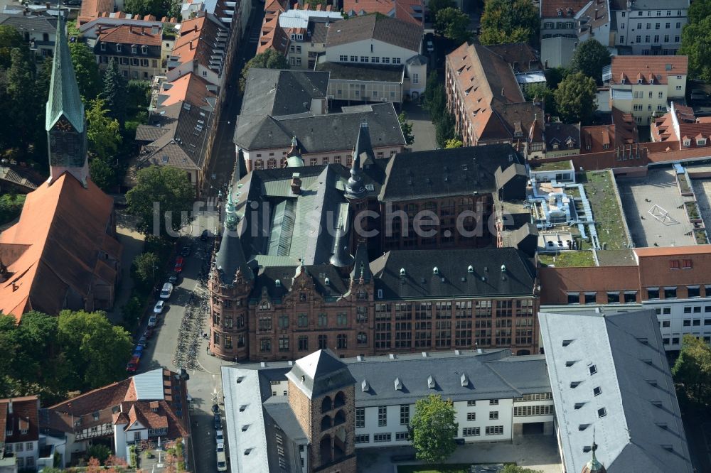 Heidelberg von oben - Bibliotheks- Gebäude der Universitätsbibliothek Heidelberg am Plöck in Heidelberg im Bundesland Baden-Württemberg