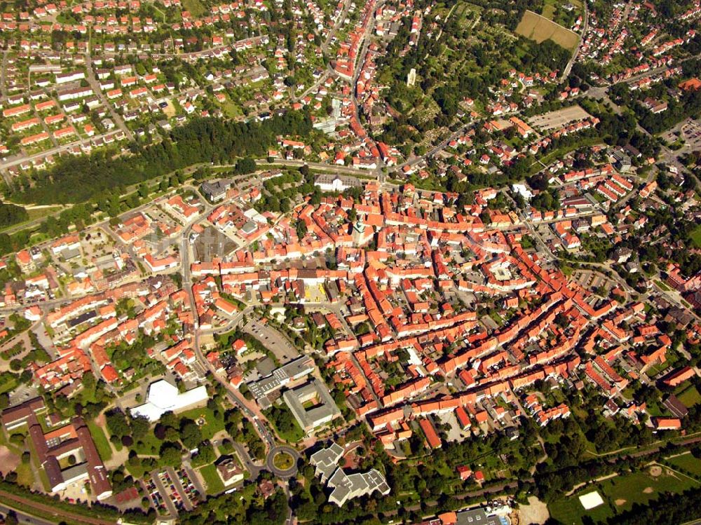 Luftbild Osterode - Bick auf Osterode, die St. Aegedien Kirche und deren Umgegung