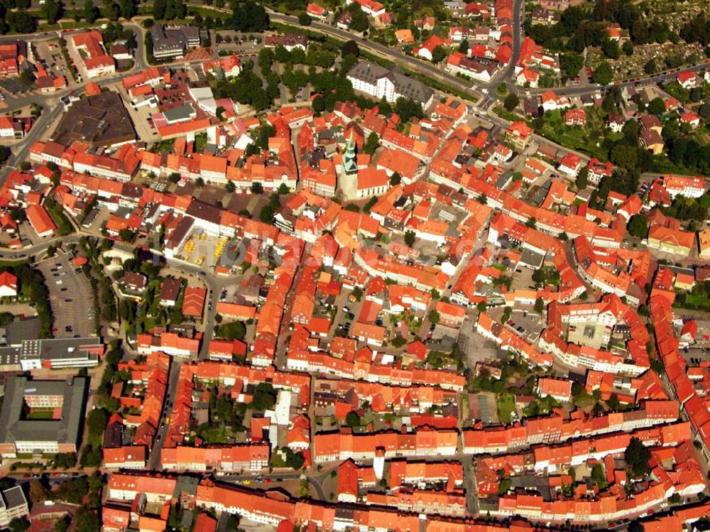 Luftaufnahme Osterode - Bick auf Osterode, die St. Aegedien Kirche und deren Umgegung