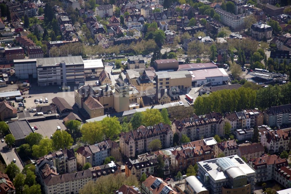 Freiburg im Breisgau von oben - Bierbrauerei- Werksgelände der Brauerei Ganter in Freiburg im Breisgau im Bundesland Baden-Württemberg