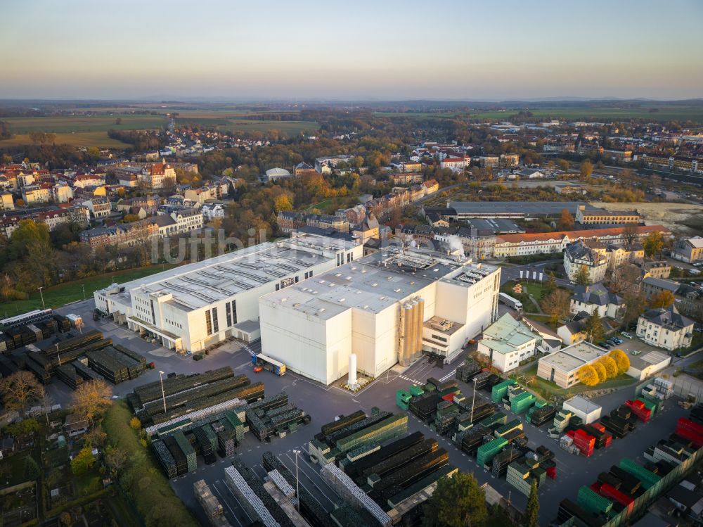 Radeberg aus der Vogelperspektive: Bierbrauerei- Werksgelände der Radeberger Exportbierbrauerei in Radeberg im Bundesland Sachsen, Deutschland