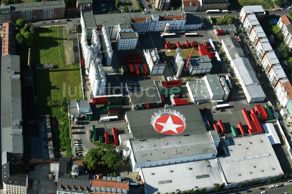 Luftaufnahme Leipzig - Bierbrauerei- Werksgelände der Sternburg Brauerei an der Mühlstraße in Leipzig im Bundesland Sachsen