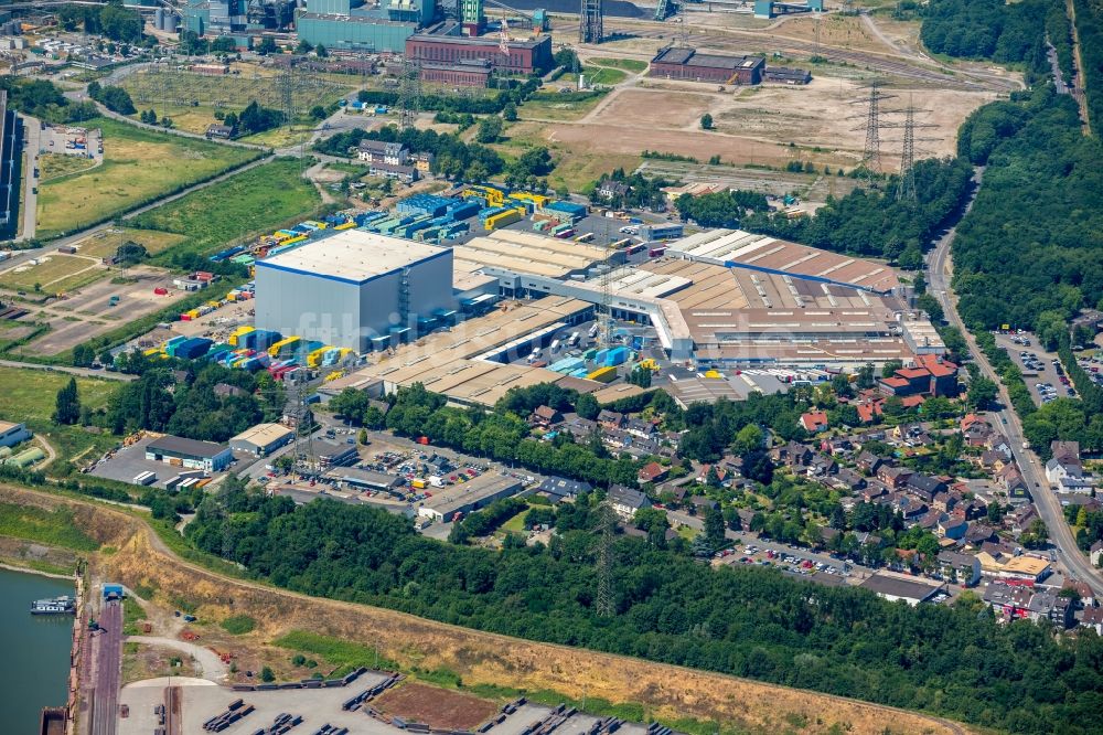 Luftbild Duisburg - Bierbrauerei- Werksgelände des Walsumer Brauhaus Urfels an der Römerstraße in Duisburg im Bundesland Nordrhein-Westfalen, Deutschland