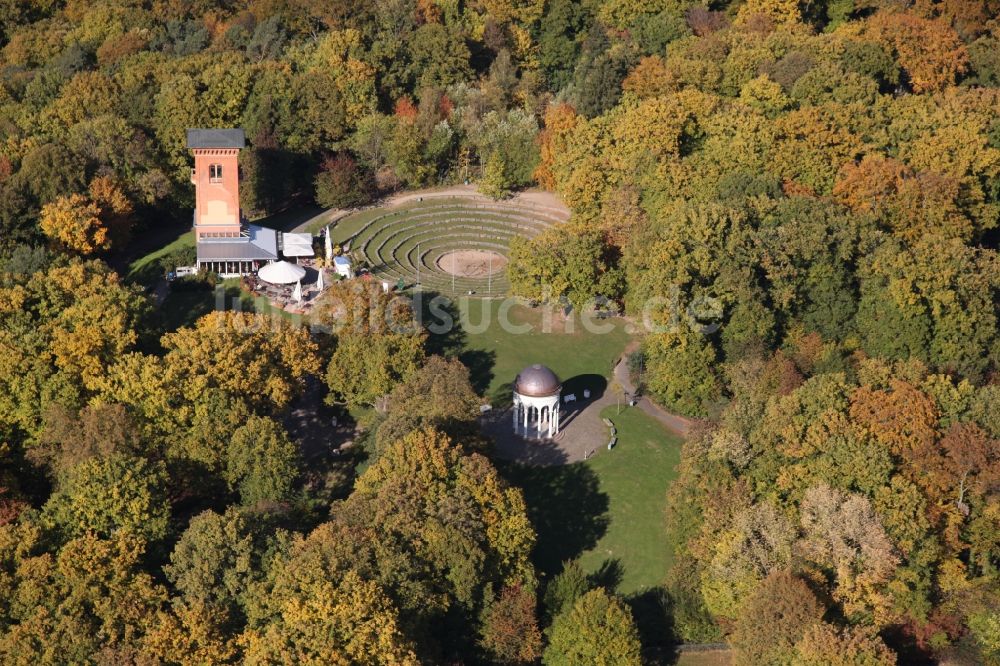 Luftbild Wiesbaden - Biergarten Der Turm in Wiesbaden im Bundesland Hessen