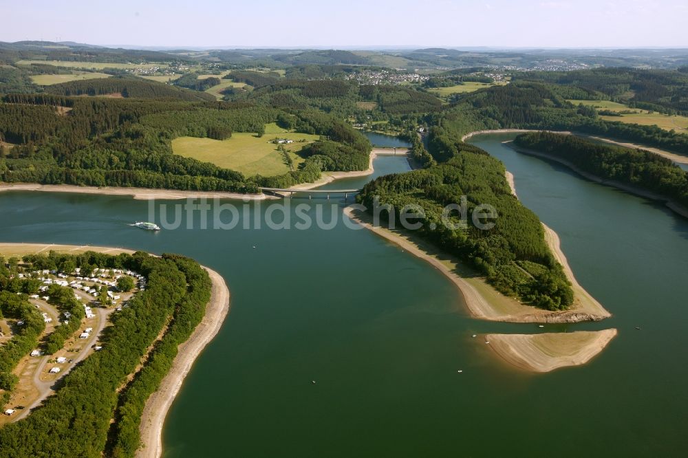 Olpe von oben - Biggesee bei Olpe im Bundesland Nordrhein-Westfalen