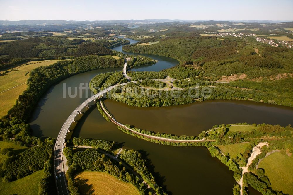 Olpe von oben - Biggesee bei Olpe im Bundesland Nordrhein-Westfalen