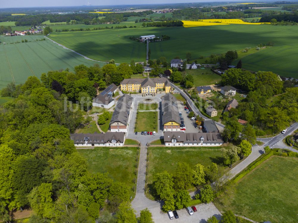 Bautzen von oben - Bildungsgut Schmochtitz Sankt Benno in Bautzen im Bundesland Sachsen, Deutschland