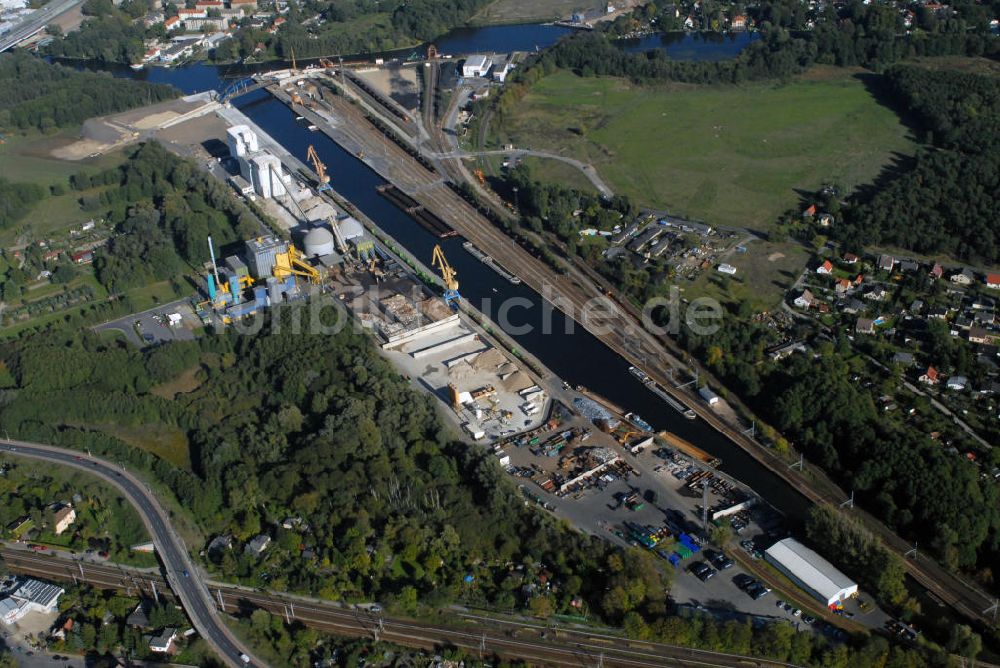 Königs Wusterhausen von oben - Binnenhafen Königs Wusterhausen und Wildau an der Dahme in Brandenburg