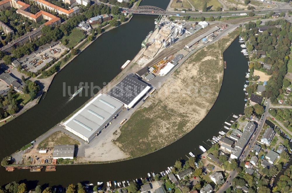 Luftaufnahme Berlin - Binnenhafen Südhafen in Berlin, Deutschland