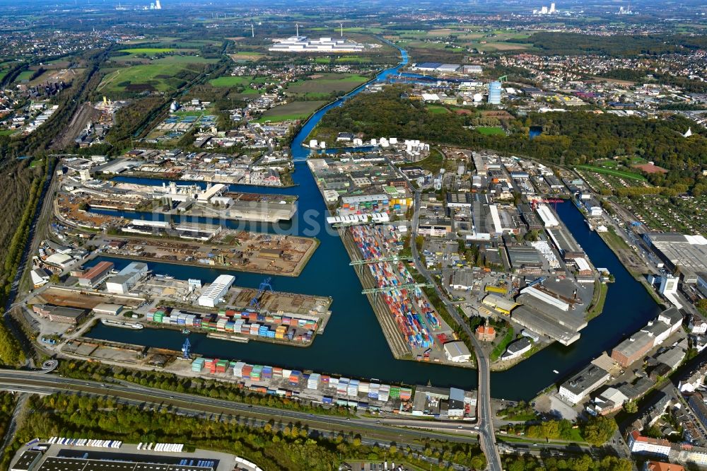 Luftbild Dortmund - Binnenschiffahrtszentrum Dortmunder Hafen in Dortmund im Bundesland Nordrhein-Westfalen