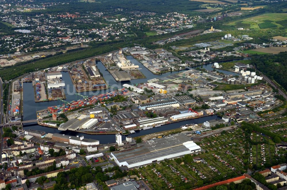 Luftbild Dortmund - Binnenschiffahrtszentrum Dortmunder Hafen in Dortmund im Bundesland Nordrhein-Westfalen