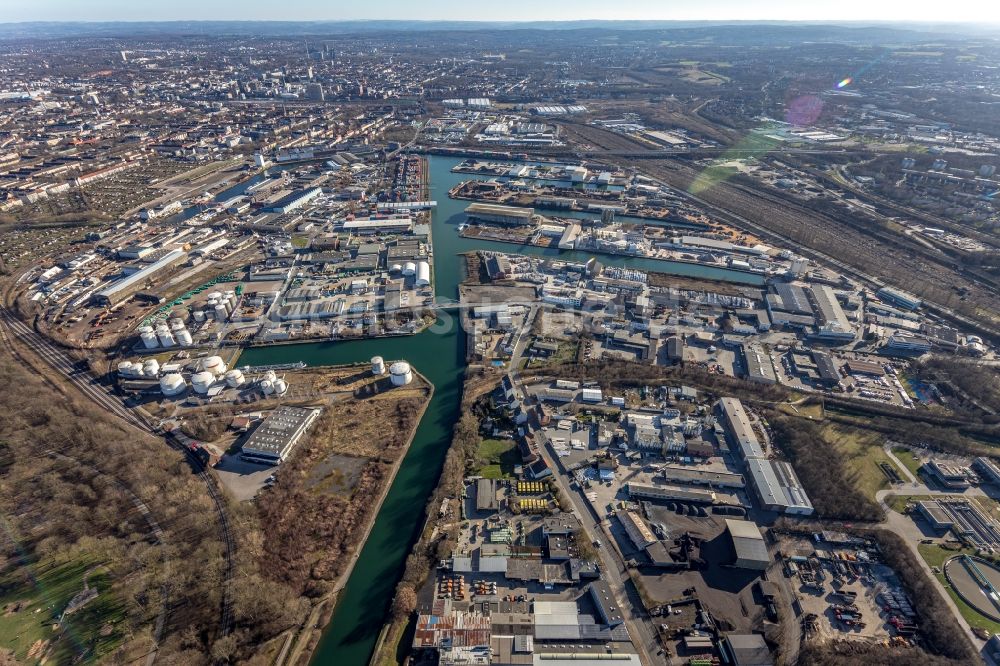 Luftbild Dortmund - Binnenschiffahrtszentrum Dortmunder Hafen in Dortmund im Bundesland Nordrhein-Westfalen