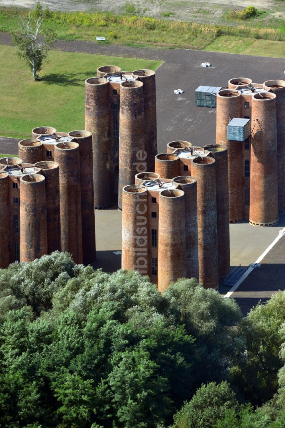 Lauchhammer von oben - Biotürme in Lauchhammer in Brandenburg