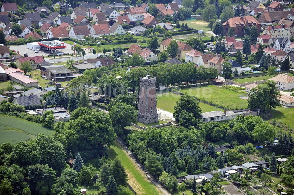 Luftbild Burg - Bismarck-Turm Burg